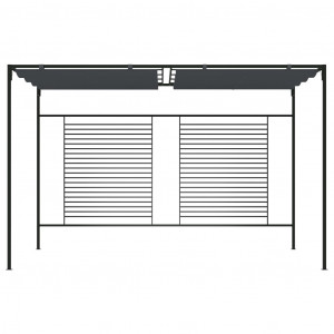 Cenador con techo retráctil antracita 4x3x2.3 m 180 g/m² H