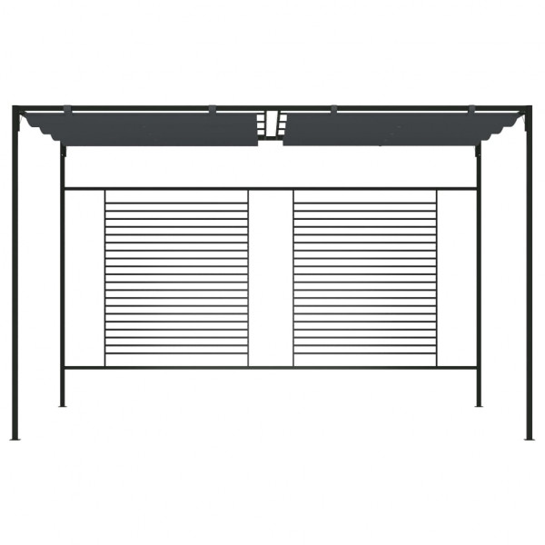 Cenador con techo retráctil antracita 4x3x2.3 m 180 g/m² M 2