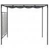 Gazebo com toldo retrátil 4x3x2.3 m 180 g/m² antracite 3