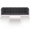 4 pcs conjunto lounge de jardim com almofadões pinho maciço 2