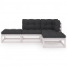 4 pcs conjunto lounge de jardim c/ almofadões pinho maciço 2