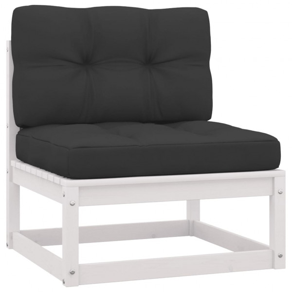 4 pcs conjunto lounge de jardim c/ almofadões pinho maciço M 4