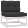 4 pcs conjunto lounge de jardim c/ almofadões pinho maciço 4