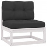 4 pcs conjunto lounge de jardim c/ almofadões pinho maciço 4