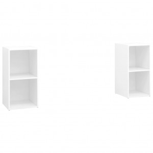 Móveis de TV 2 pcs 72x35x36.5 cm derivados de madeira branco H