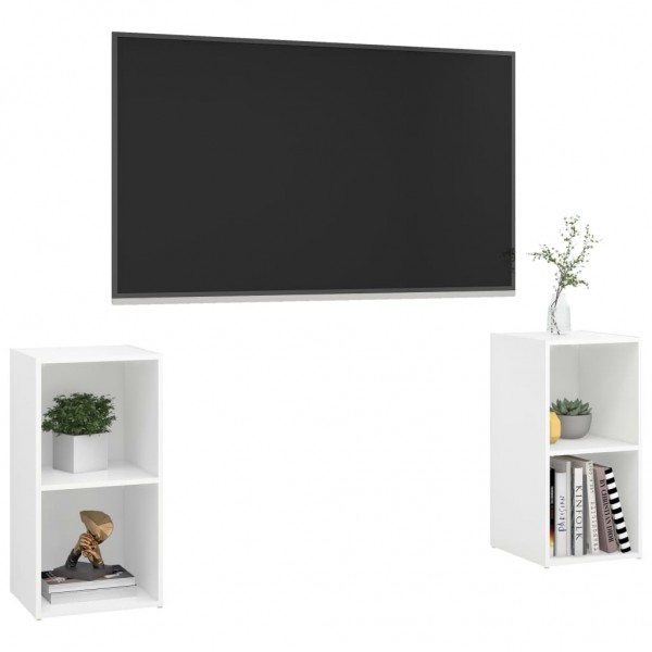 Muebles para TV 2 uds madera contrachapada blanco 72x35x36.5 cm M 3