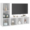 Móveis de TV 2 pcs 107x35x37 cm contraplacado branco 3