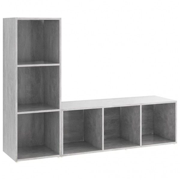 Muebles de salón 2 piezas madera ingeniería gris hormigón M 2