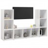 Móveis de TV 3 pcs 107x35x37 cm contraplacado branco 3