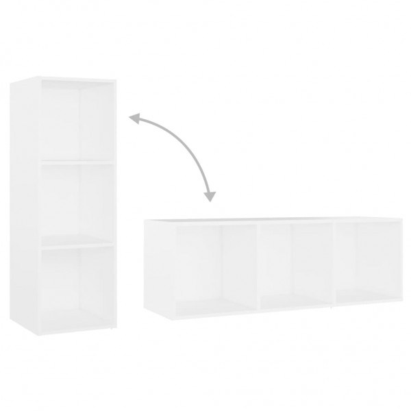 Móveis de TV 3 pcs 107x35x37 cm contraplacado branco M 4