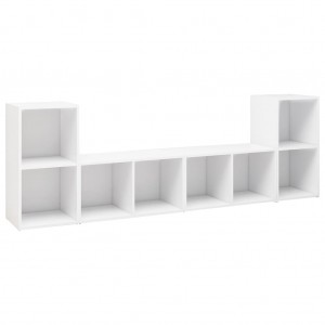 Móveis de TV 4 pcs 72x35x36.5 cm derivados de madeira branco H