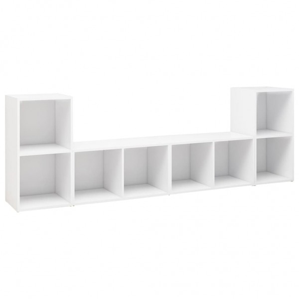 Móveis de TV 4 pcs 72x35x36.5 cm derivados de madeira branco M 2