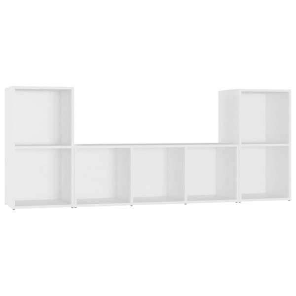 3 pcs conjunto de móveis para TV contraplacado branco M 2