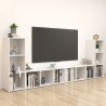 Muebles para TV 4 uds madera contrachapada blanco 107x35x37 cm 1