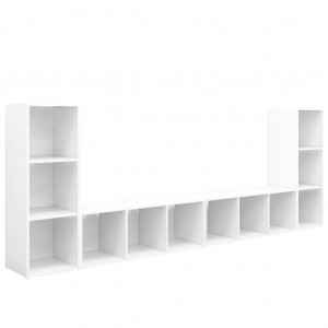 Muebles para TV 4 uds madera contrachapada blanco 107x35x37 cm H