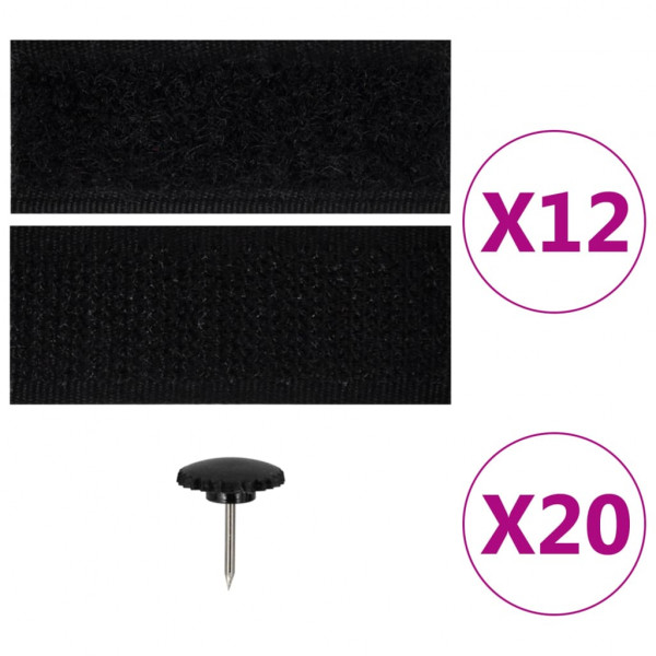 Mosquitera para puerta 2 uds bloque magnético negro 230 x160 cm M 4