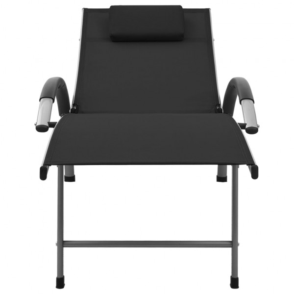 Tumbona de textilene y aluminio negra M 2