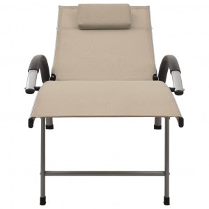 Tumbona de textilene y aluminio crema H