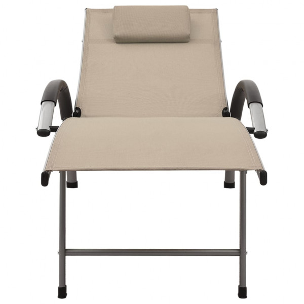 Tumbona de textilene y aluminio crema M 2