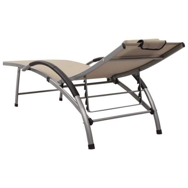 Tumbona de textilene y aluminio crema M 5