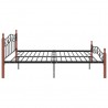 Estructura de cama madera maciza roble metal negro 200x200 cm 4