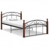 Estructura de cama metal y madera maciza de roble 120x200 cm 1