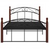 Estructura de cama metal y madera maciza de roble 120x200 cm 3