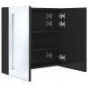 Armario de baño con espejo LED negro brillante 62x14x60 cm 5