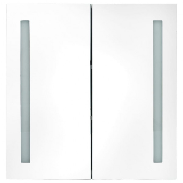 Armario de baño con espejo LED blanco brillante 62x14x60 cm M 4