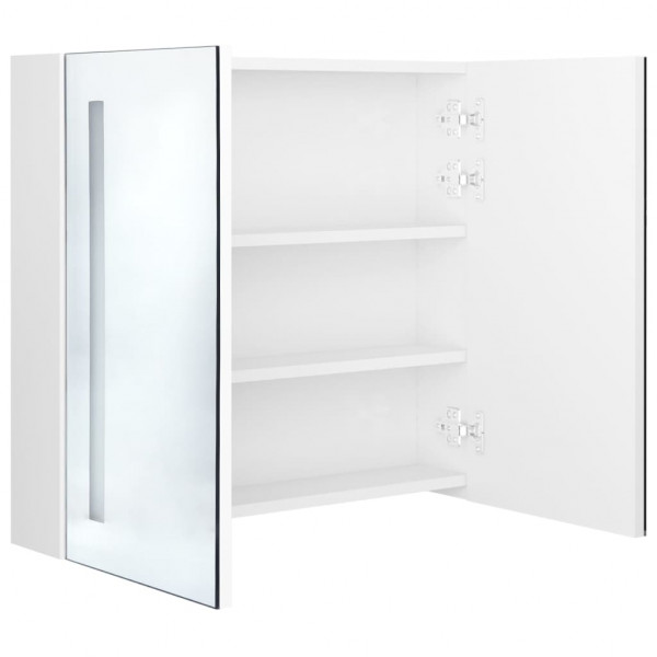 Armário espelhado casa de banho LED 62x14x60cm branco brilhante M 5