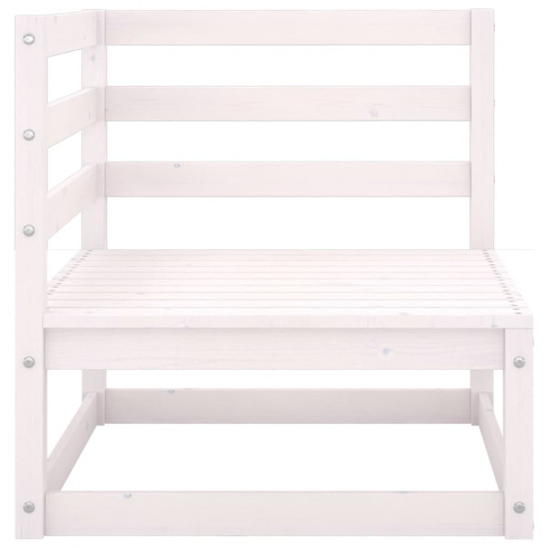 Sofá de jardín 2 plazas con cojines blanco madera maciza pino M 5