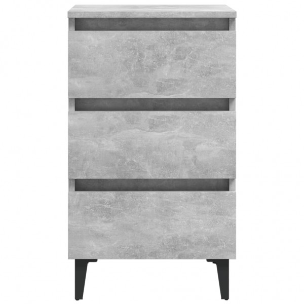 Mesa cabeceira c/ pernas de metal 40x35x69 cm cinzento cimento M 4