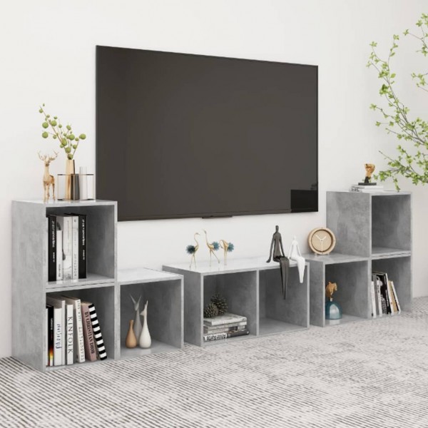 Muebles de salón 6 piezas madera de ingeniería gris hormigón D