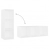 3 pcs conjunto de móveis para TV contraplacado branco 5
