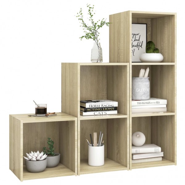 Muebles de salón 3 piezas madera de ingeniería roble Sonoma M 3