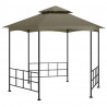 Gazebo com paredes laterais 3.1x2.7 m cinzento-acastanhado 1