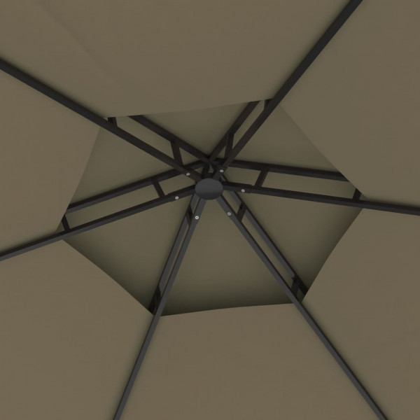 Cenador con paredes laterales gris taupe 3.1x2.7 m M 2