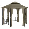Gazebo com paredes laterais 3.1x2.7 m cinzento-acastanhado 3