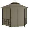 Gazebo com paredes laterais 3.1x2.7 m cinzento-acastanhado 4