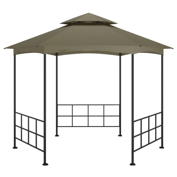Gazebo com paredes laterais 3.1x2.7 m cinzento-acastanhado M 5