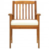 Sillas de comedor jardín 2 uds con cojines madera maciza acacia 4