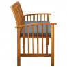 Banco de jardín con cojín madera maciza de acacia 147 cm 4