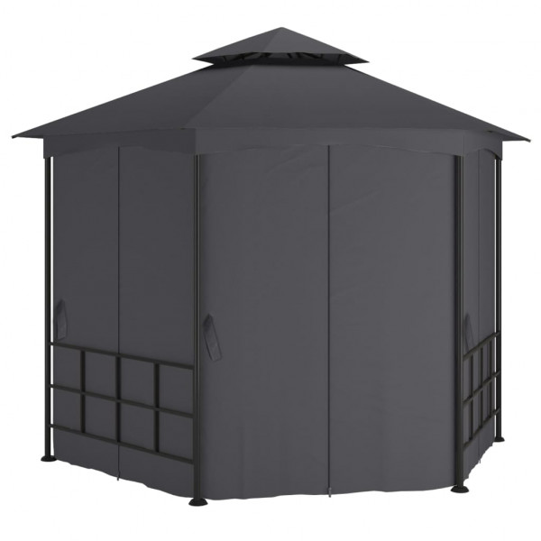 Gazebo com paredes laterais 3.1x2.7 m antracite M 4