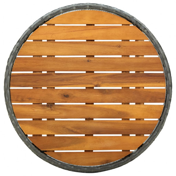 Mesa de centro ratán sintético y madera maciza de acacia 60 cm M 4