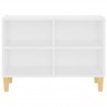 Móvel de TV com pernas em madeira maciça 69.5x30x50 cm branco 4