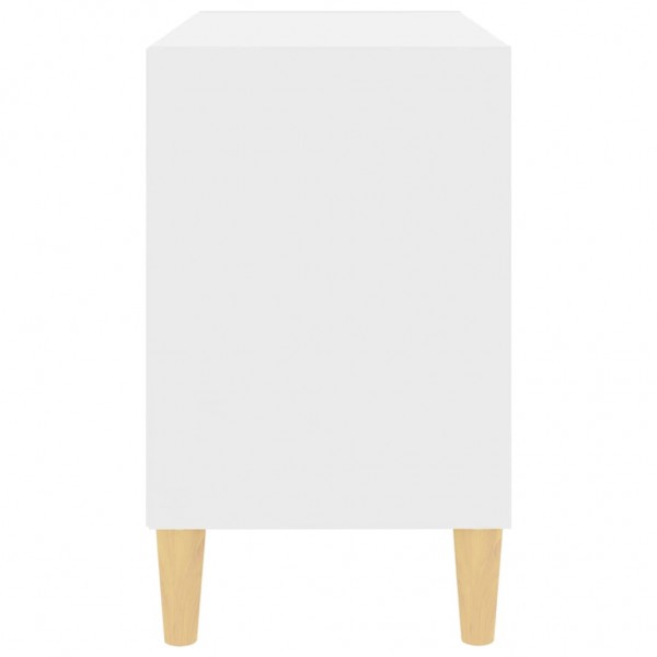 Móvel de TV com pernas em madeira maciça 69.5x30x50 cm branco M 5