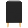 Mueble de TV con patas de madera maciza negro 69.5x30x50 cm 5