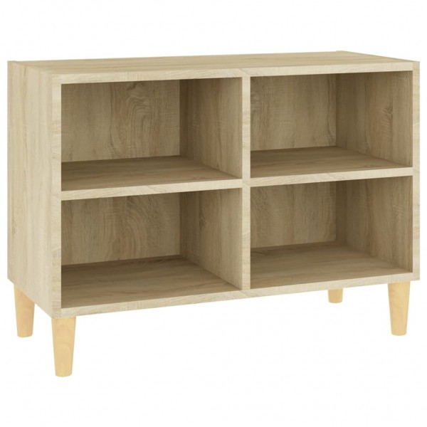 Mueble de TV patas de madera maciza roble Sonoma 69.5x30x50cm M 2