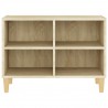 Mueble de TV patas de madera maciza roble Sonoma 69.5x30x50cm 4
