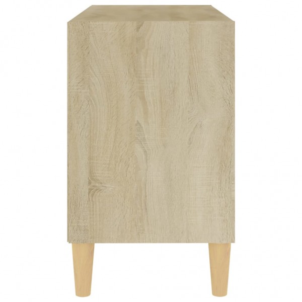 Mueble de TV patas de madera maciza roble Sonoma 69.5x30x50cm M 5